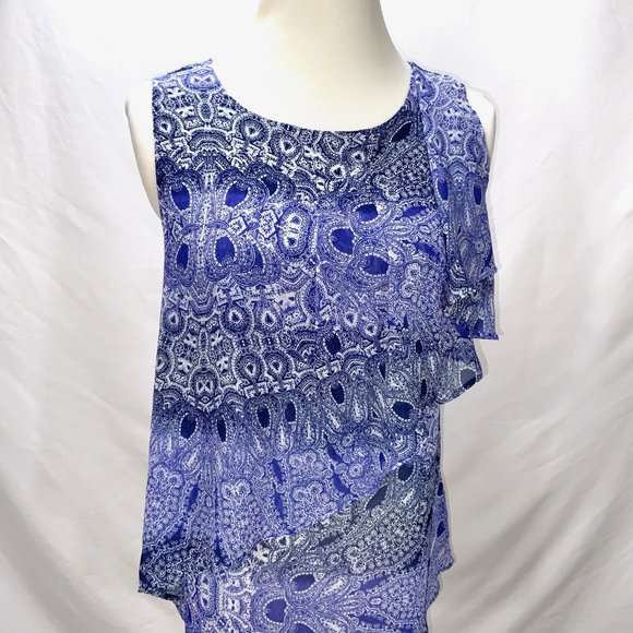 New Anthropologie HD In Paris Layered Chiffon Sleeveless Top Lightweight Tunic - Picture 4 of 10